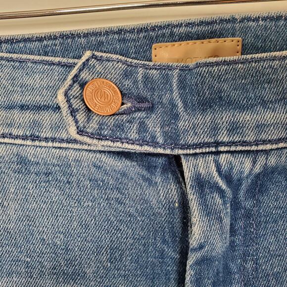 Mother The Tab Roller Skimp Wide Leg Jeans From Out Of Town Blue USA Size 24 - Picture 8 of 13